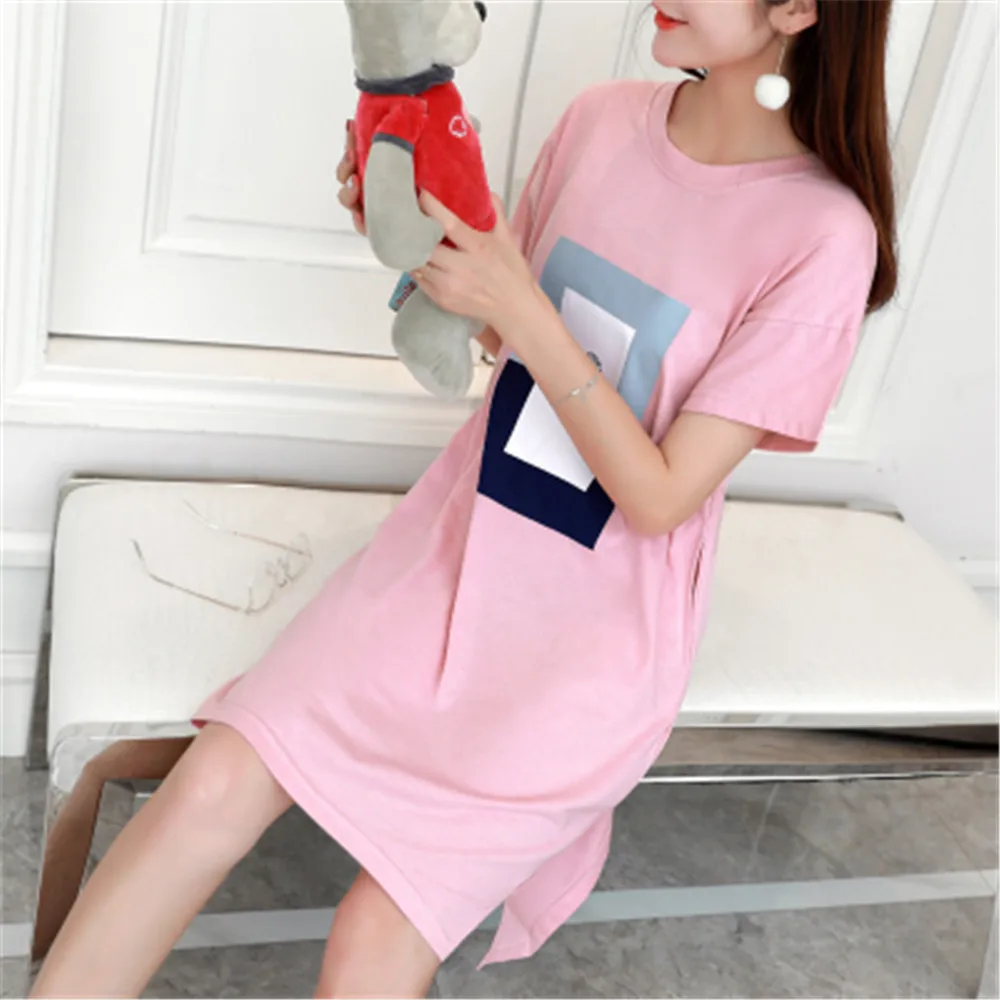fangkuai pink Женские ночные рубашки, женские японские кимоно, тонкая Ночная сорочка с короткими рукавами, для девушек, нарезанные цветы, отправить стринги, сексуальный шифоновый халат для женщин - Цвет: fangkuai pink