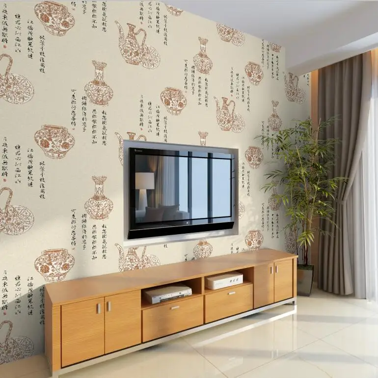 Классические обои китайские синие и белые фарфоровые вазы для ресторана