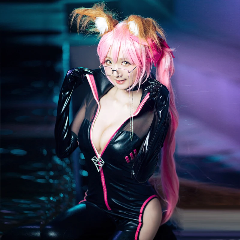 Костюм для косплея Fate Grand Order Tamamo no Mae черный сексуальный комбинезон секретные