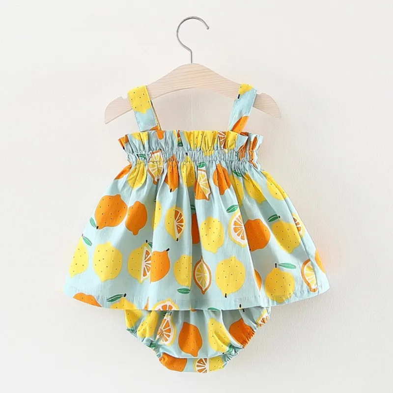 Новый комплект одежды для новорожденных девочек с рисунком лимона комплекты из 2