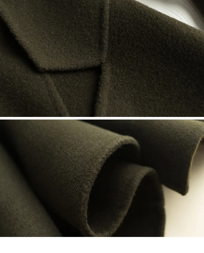 New Autumn Winter Pure Handmade Cashmere Coat Women Trench Cardigan Double Faced Wool Jacket Ladies Solid Overcoat X28