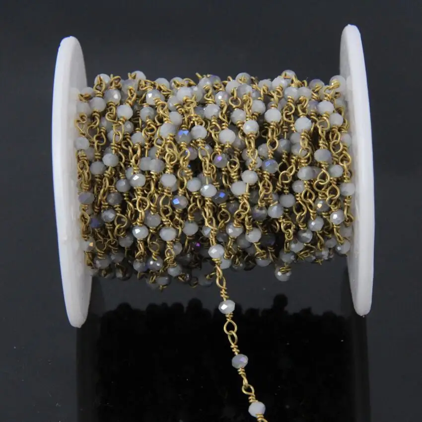 5 метров AB синяя титановая белая стеклянная Хрустальная латунная проволочная