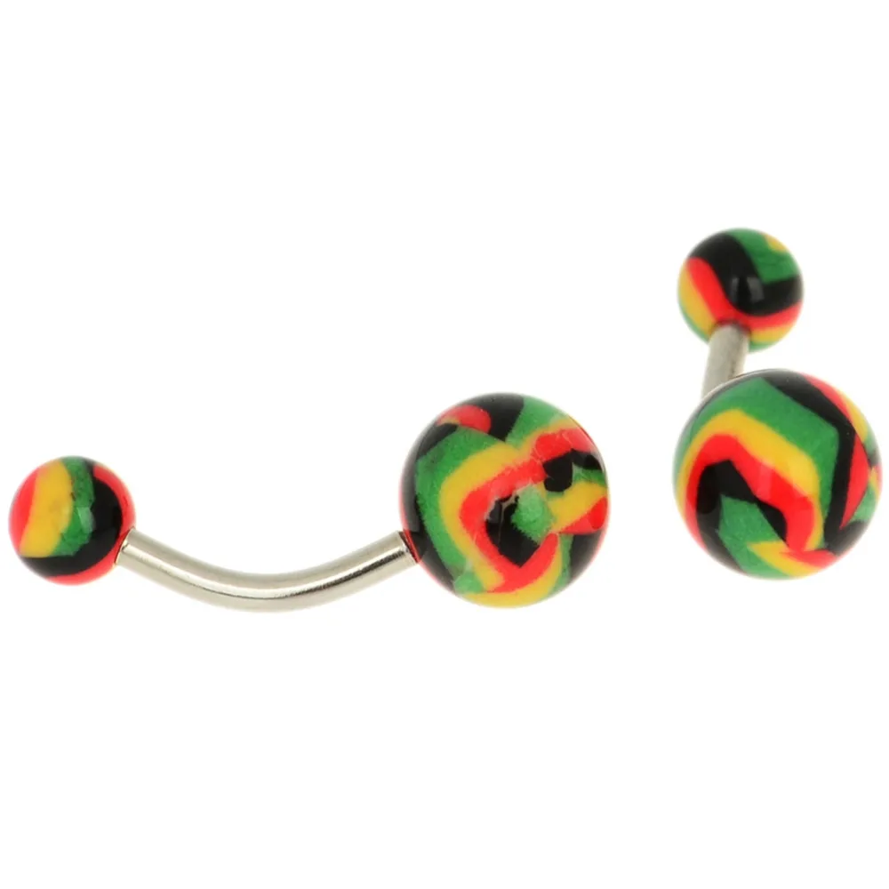 12 Цвета акриловый шар со штангой пупка кольца 1 шт нержавеющая сталь пирсинг тела