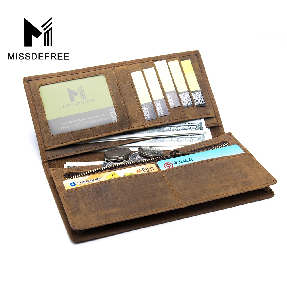 Высокое Качество Природной Натуральная Кожа Долго Бумажник Для Мужчин Carteira Masculina
