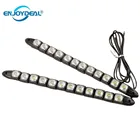 Гибкая автомобильная светодиодная лента, дневные ходовые огсветильник, водонепроницаемые противотуманные лампы, указатели поворота, белые, 2 шт., 68101214 светодиодов