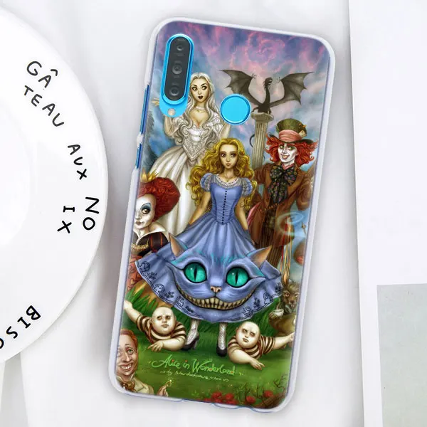 08 Аниме Алиса в стране чудес чехол для телефона для huawei P30 P30 Pro P9 P10 P20 Lite P Smart Plus View 20 Жесткий PC задний Чехол бант - Цвет: 08