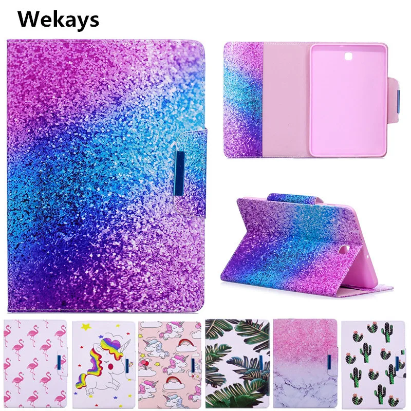 Чехол Wekays для Samsung Galaxy Tab S2 8 0 дюйма T710 T715 милый чехол-книжка из ПУ кожи с мультяшным