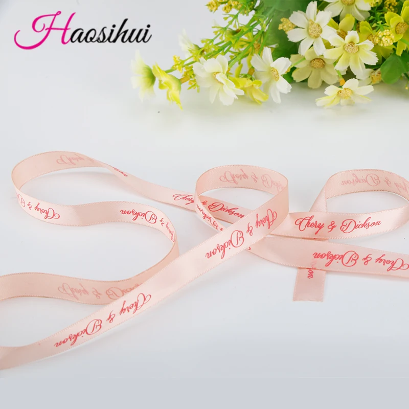 HAOSIHUI бесплатный дизайн 1/2 ''(13 мм) Пользовательский логотип DIY атласная