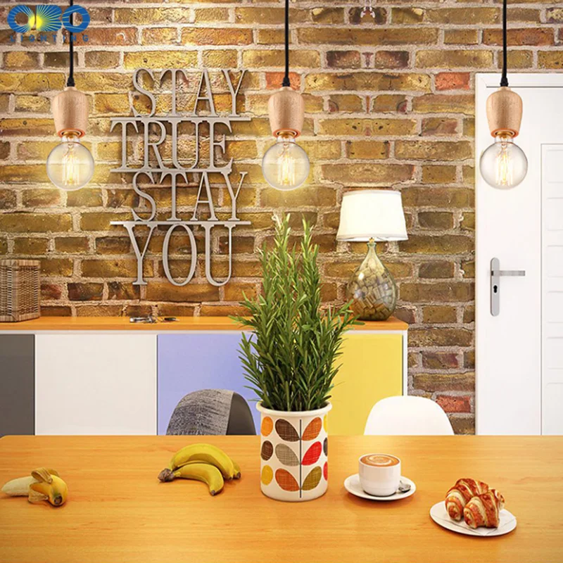 Современные деревянные подвесные лампы простая Подвесная лампа для