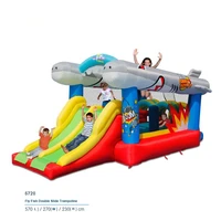 new flying fish double slide bounce house inflatable trampoline jumping castle bouncer jumper indoor outdoor playground for kids