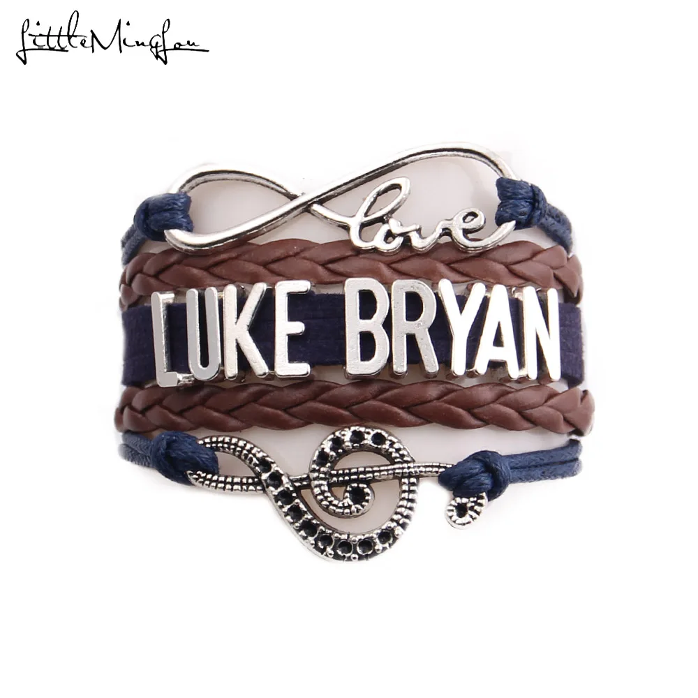 Браслет Infinity love counrty music LUKE BRYAN кожаные женские браслеты и для мужчин женщин