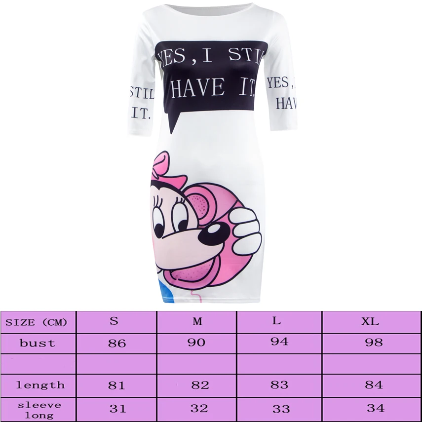 Женское летнее платье-туника с коротким рукавом и принтом Микки | Женская одежда