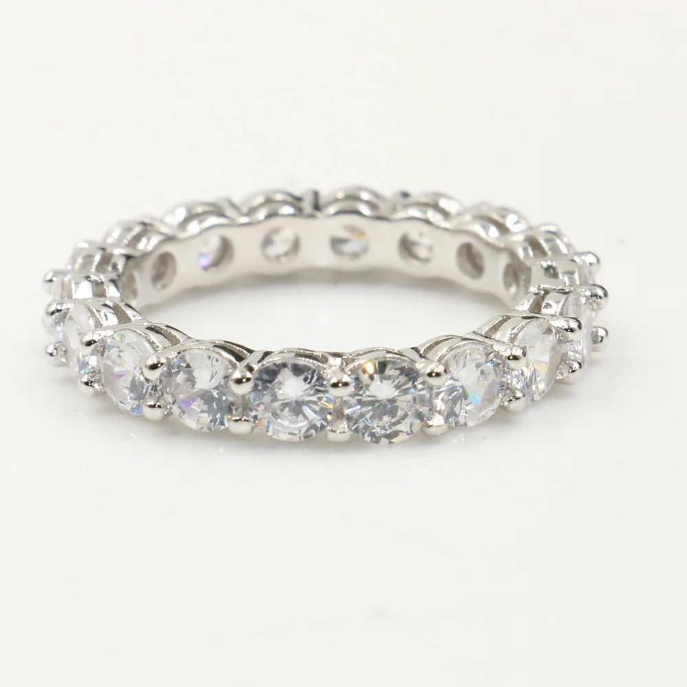 Infinity Luxury Jewelry 925 Sterling Silver Circle Rings Round Shape AAAAA Cubic Zirconia CZ Promise Wedding Band Ring for Women | Украшения