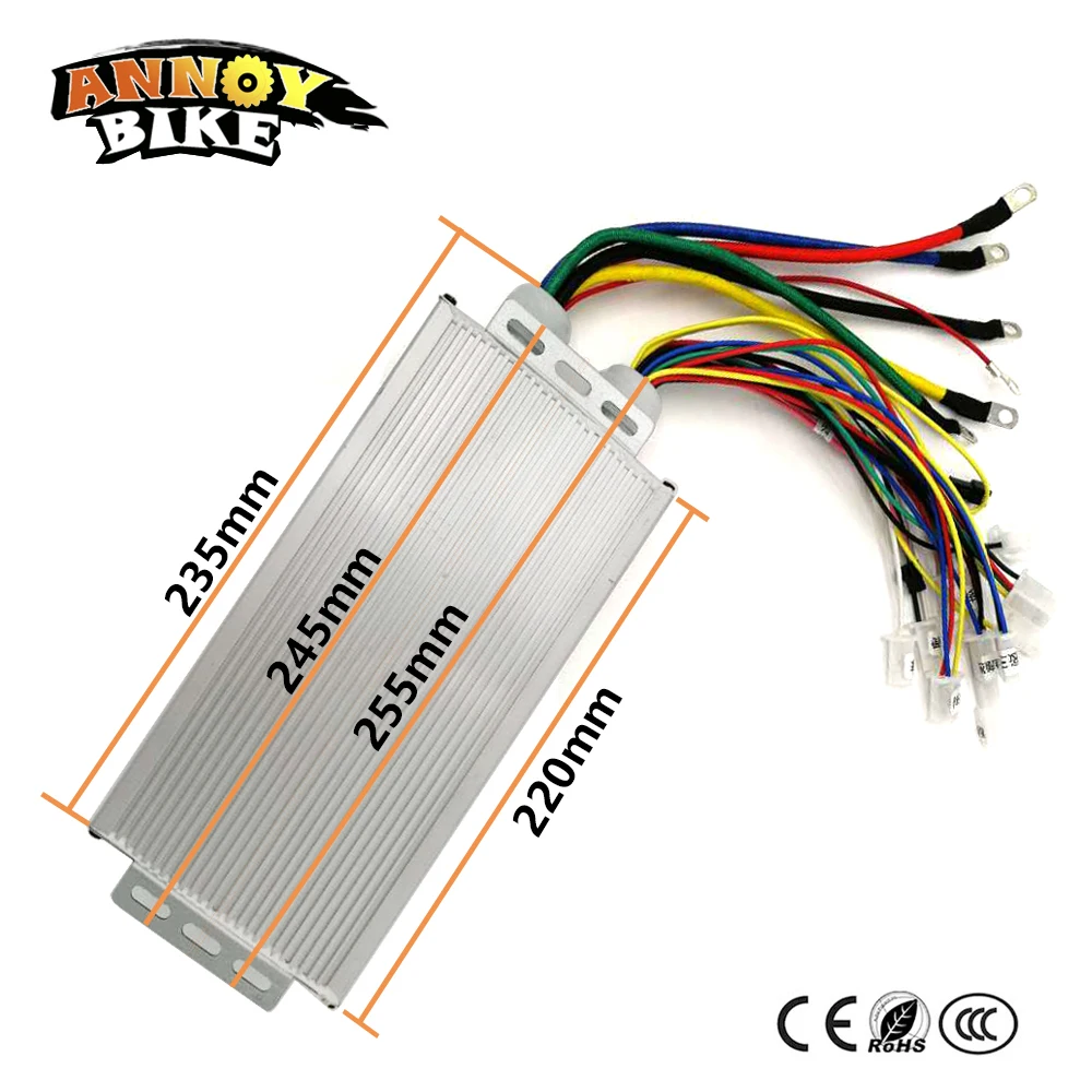 Электрический велосипед Скутер двойной формы дизайн BLDC 48V 60V 72V 84v 96v 1500W 24 Mosfet 55 Amp синусоида бесшумный контроллер