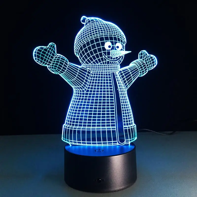 Снеговик Hug 3D ночник RGB переменчивое настроение светильник светодиодный свет DC 5 В