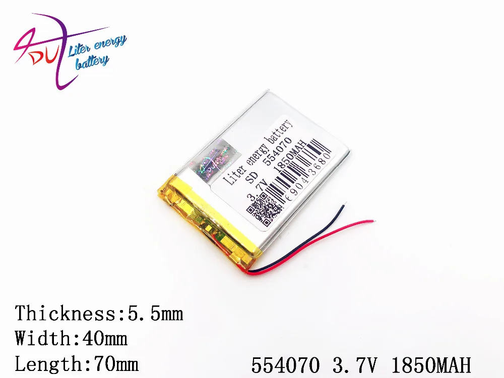 3 7 V 1850mAh 554070 534070 литр энергии литий полимерный ионный аккумулятор для MP5 GPS