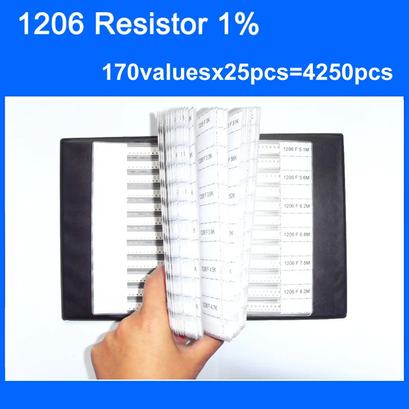 Бесплатная доставка 1206 SMD Φ Book 1% допуск 170valuesx25 шт. = комплект резисторов 4250 0R ~ 10M |