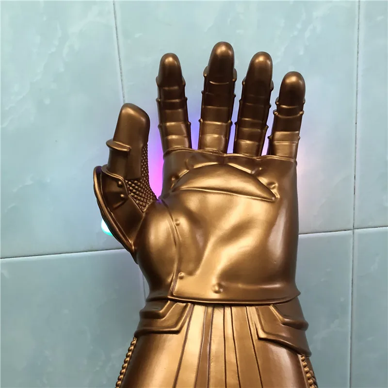 1: 1 перчатки для костюмированной вечеринки, светодиодный светильник Thanos Gauntlet, перчатки для Хэллоуина, подарок для детей