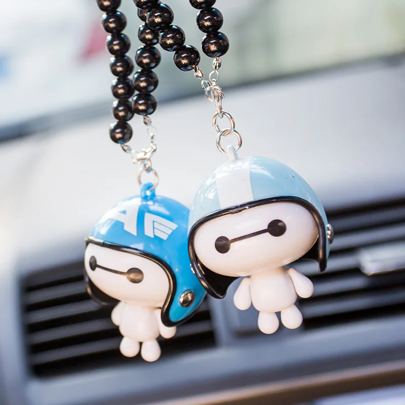 Автомобильная бижутерия подвеска в виде шлема Baymax мультяшная кукла украшение