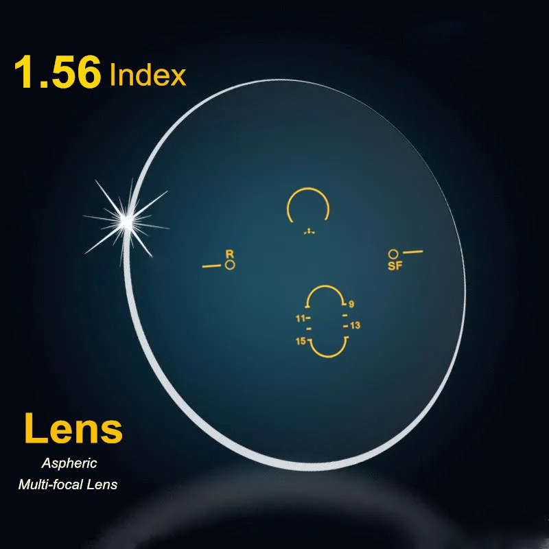 1.56 Index Aspheric Multi Focus Progressive Lens  Prescription Myopia Presbyopia Eye Glasses Lens Anti-Radiation 2pcs