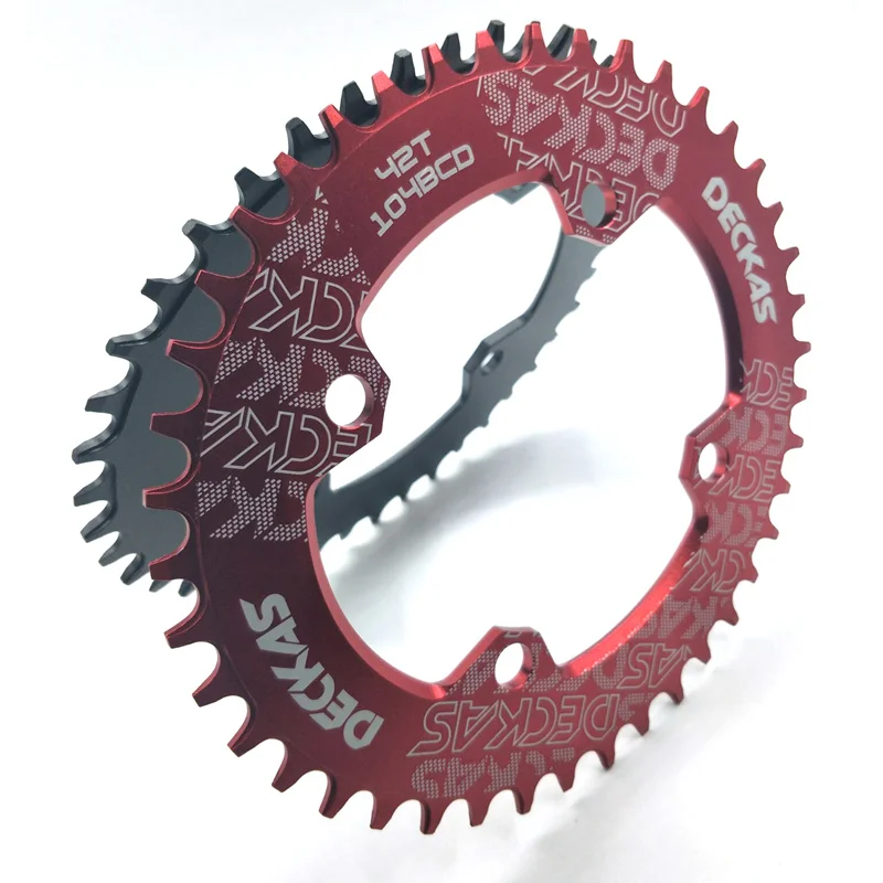 DECKAS Овальный 104BCD 40/42/44/46/48/50/52T горный велосипед Звездочка MTB велосипед, способный преодолевать Броды для 8-11 скорость диаметра окружности болтов(алюминиевая звездочка