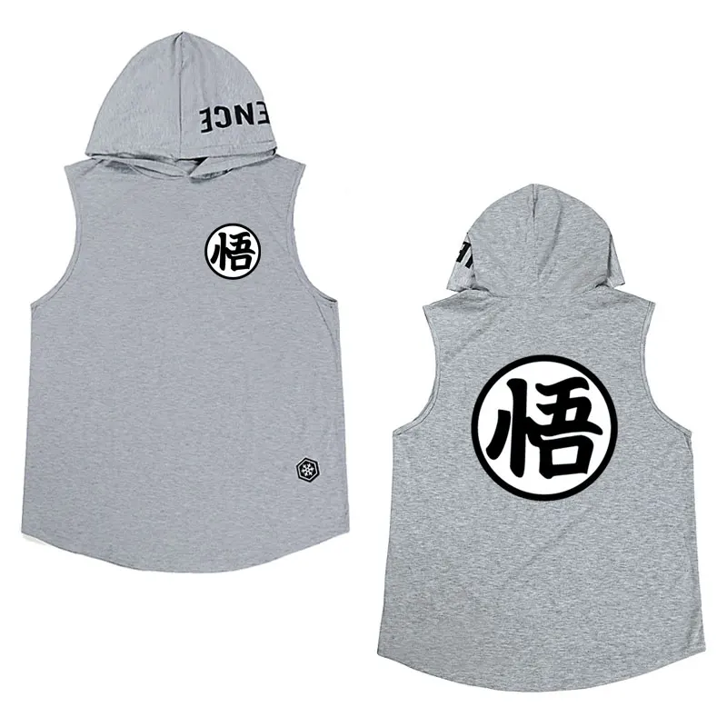 Gray MT46 Новинка camiseta dragon ball модная футболка без рукавов с капюшоном летняя футболка с принтом dragon ball футболка с персональным принтом Мужская футболка - Цвет: Gray MT46