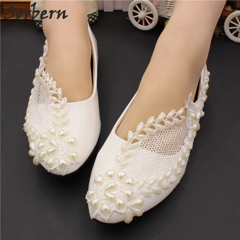 

Женские сетчатые туфли Sorbern, белые кружевные свадебные туфли на плоской подошве, удобные женские туфли на плоской подошве, китайские дизайн...