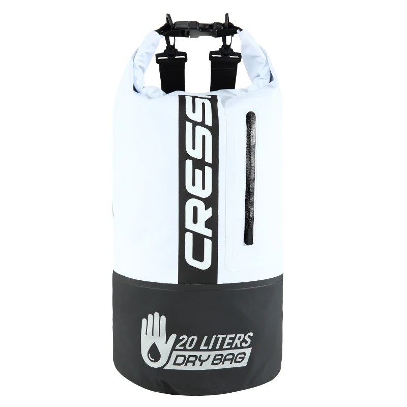 BLACK WHITE Cressi 20L сухая Сумка премиум-класса, рюкзак для дайвинга, снаряжение для дайвинга, водонепроницаемая сумка большого объема для подводного плавания, дайвинга, дрейфующих лодок - Цвет: BLACK WHITE