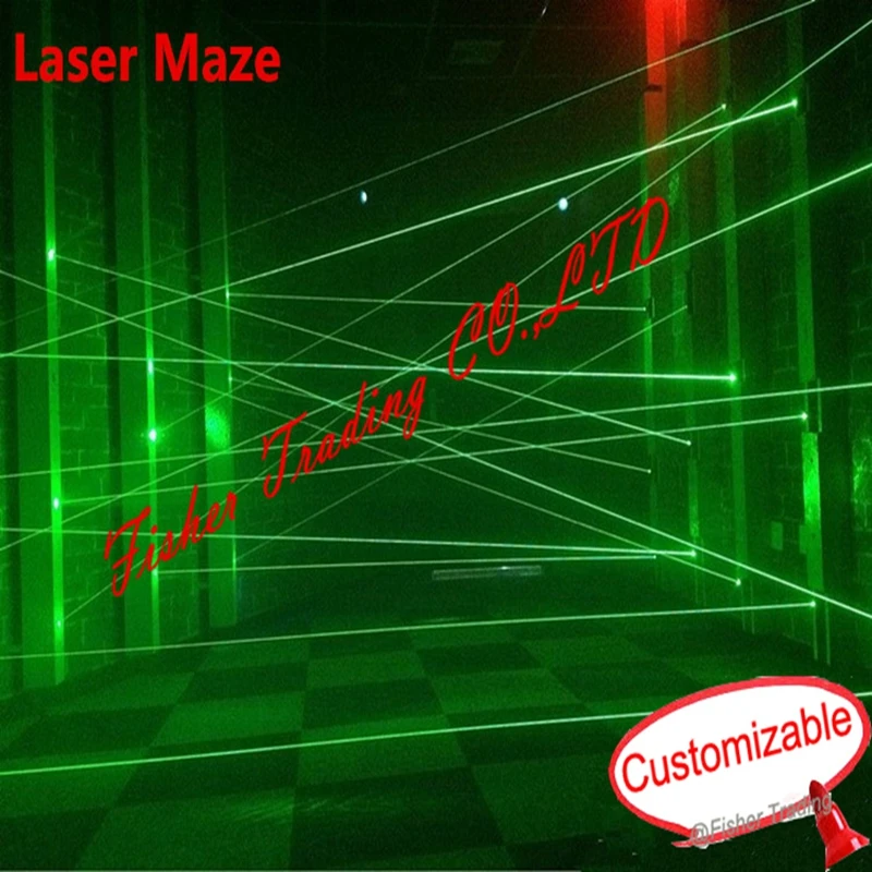 Labirinto para Câmara de Segredos Intresting e Arriscando Real Laser Sala Escapar Prop Verde Array