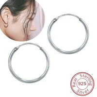 classic round silver hoop earrings 925 sterling silver circle earrings for women men creole hoop earings piercings jewellery