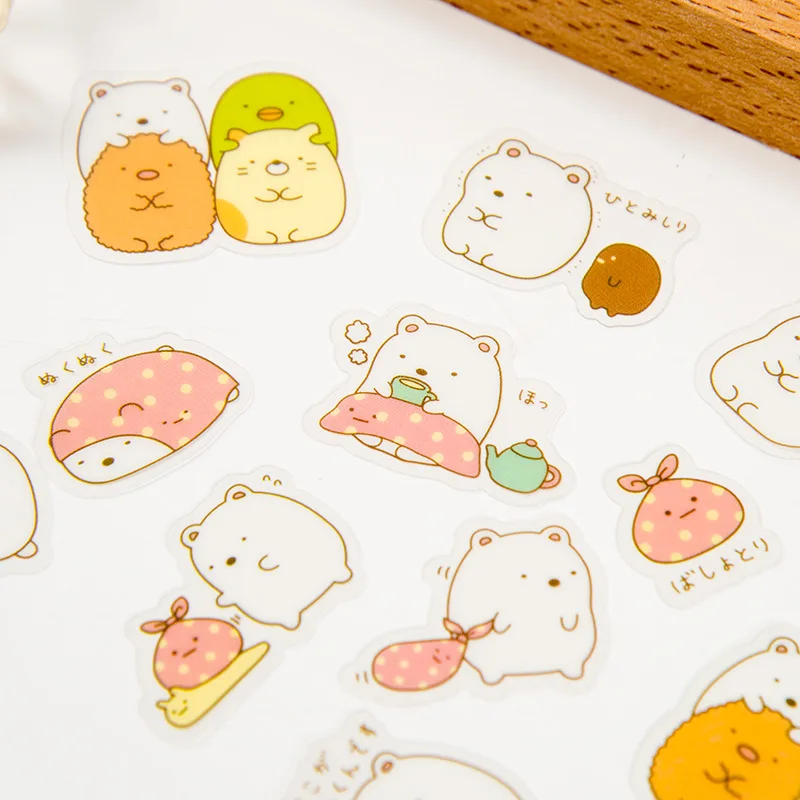 Прозрачный альбом для стикеров Sumikko Gurashi из ПВХ водонепроницаемые милые наклейки
