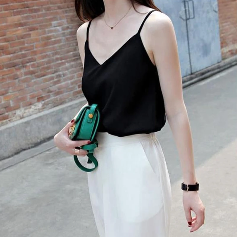 Шифоновый топ для женщин сексуальный женский без рукавов блузка женские летние