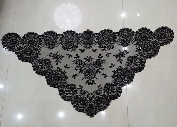 Белая кружевная вуаль для церкви испанская Мантилья с вышивкой|spanish lace mantilla|church