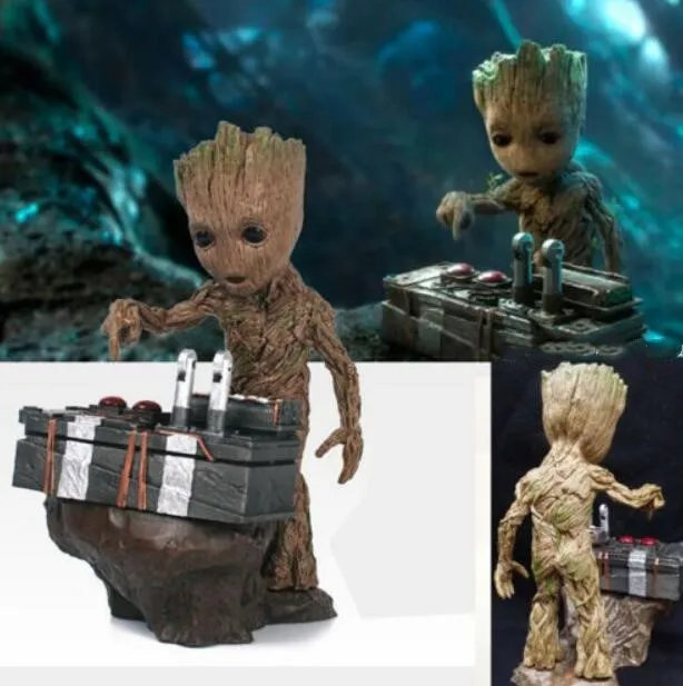 Фильм дерево человек пуш ап бомбы на пуговицах для маленьких Groot статуэтка в виде