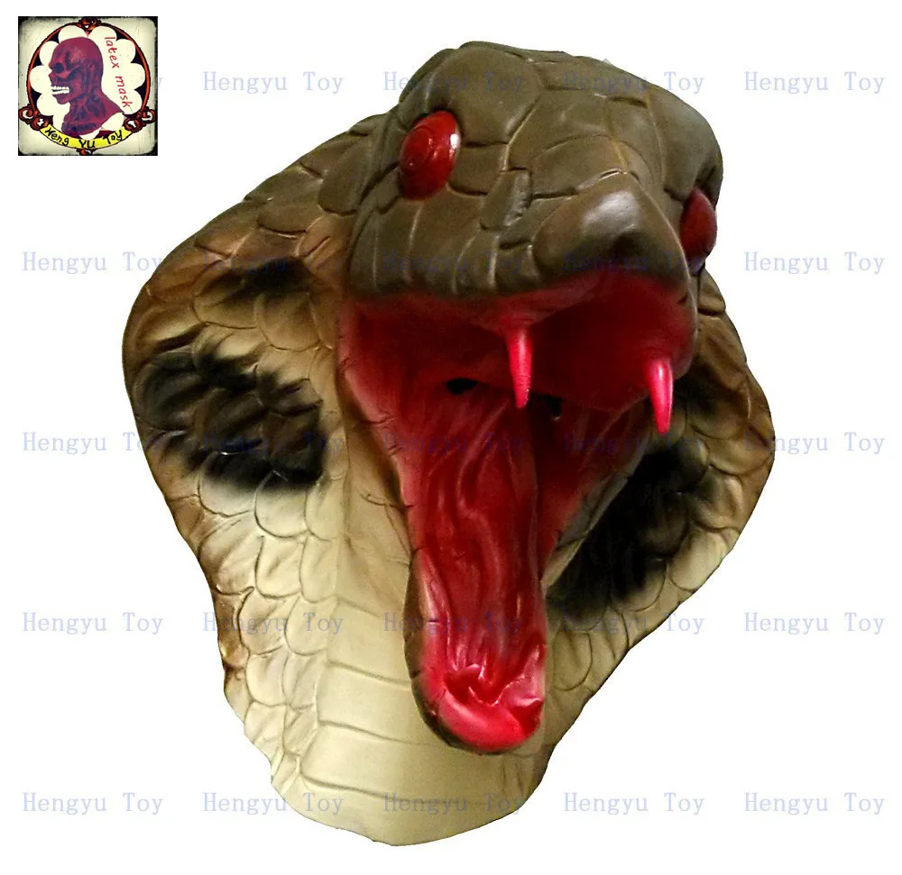 Латексная Маска Кобра змея страшный костюм на Хэллоуин ужас карнавал