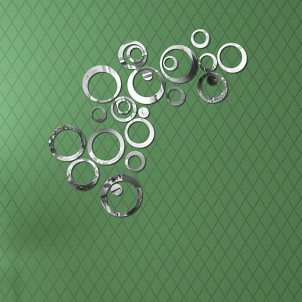 Новая популярная креативная 3D Зеркальная Наклейка серебряного тона круглая