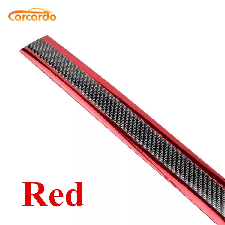 Красный Carcardo 3D Carbon Fiber Protector Car Bumper Strip Door Sill Protector Strip Sticker 3D Carbon Fiber Soft Rubber Sticker - Название цвета: Красный