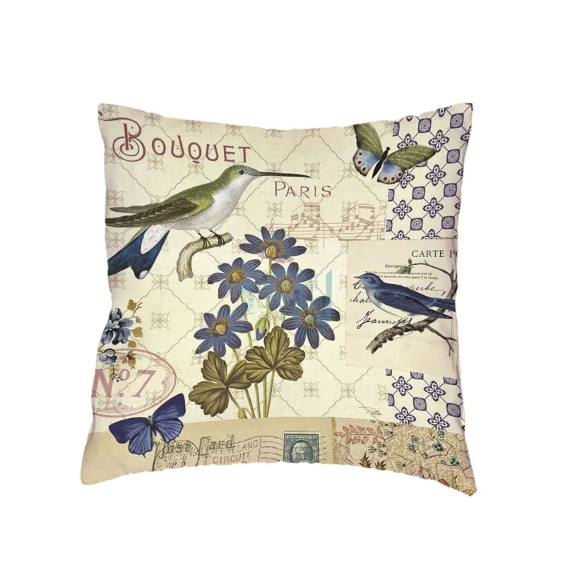 Винтажный чехол для подушки с изображением знаменитой птицы белый наволочка