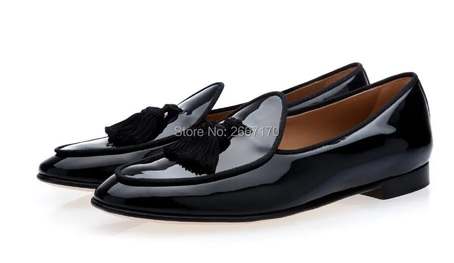 Fashion Men's Shoes Fringes Loafers Patent Suede Leather Flats Tassel Casual Men Party Dress Slippers Eu size 39-46 | Обувь