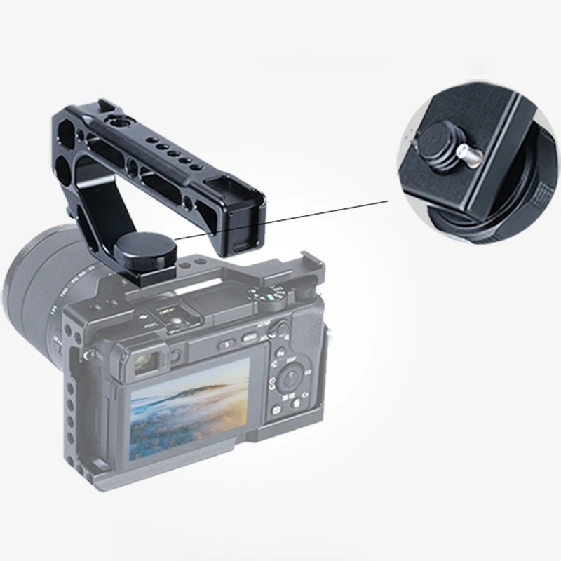 AABB-Uurig R008 Dslr Верхняя ручка рукоятка с Arca быстросъемный 4 крепления для холодного башмака с металлическим креплением для видеокамеры для sony A6400