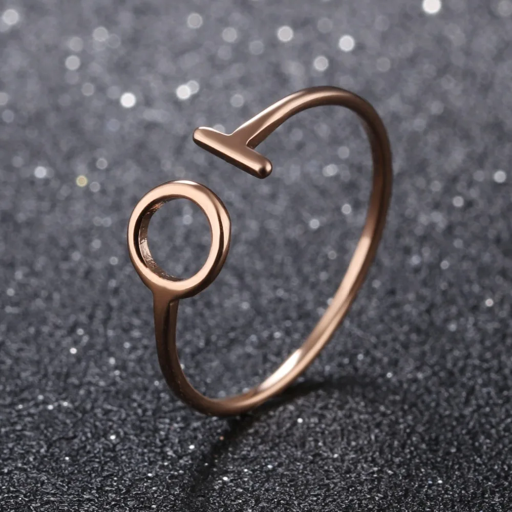 Новая мода простой круглый нержавеющей стали розового золота дамы кольцо