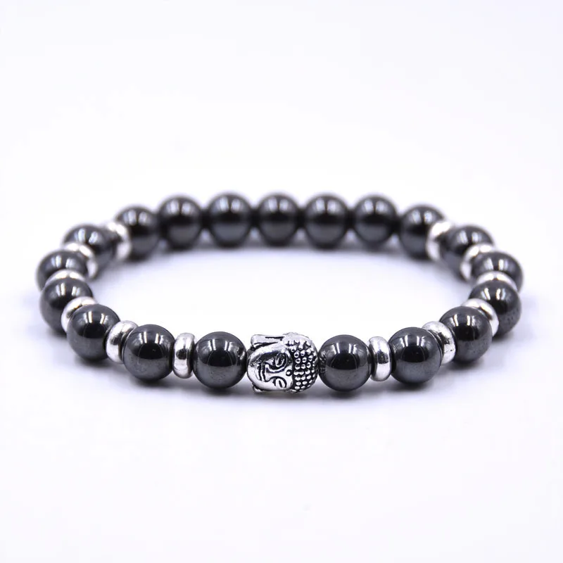 bracelet men Браслеты Будды для мужчин браслеты для женщин Pulseira Masculina мужские s ювелирные изделия дракон Bileklik Pulseira 8 мм камень бусины Эластичный Braslet - Окраска металла: bracelet men