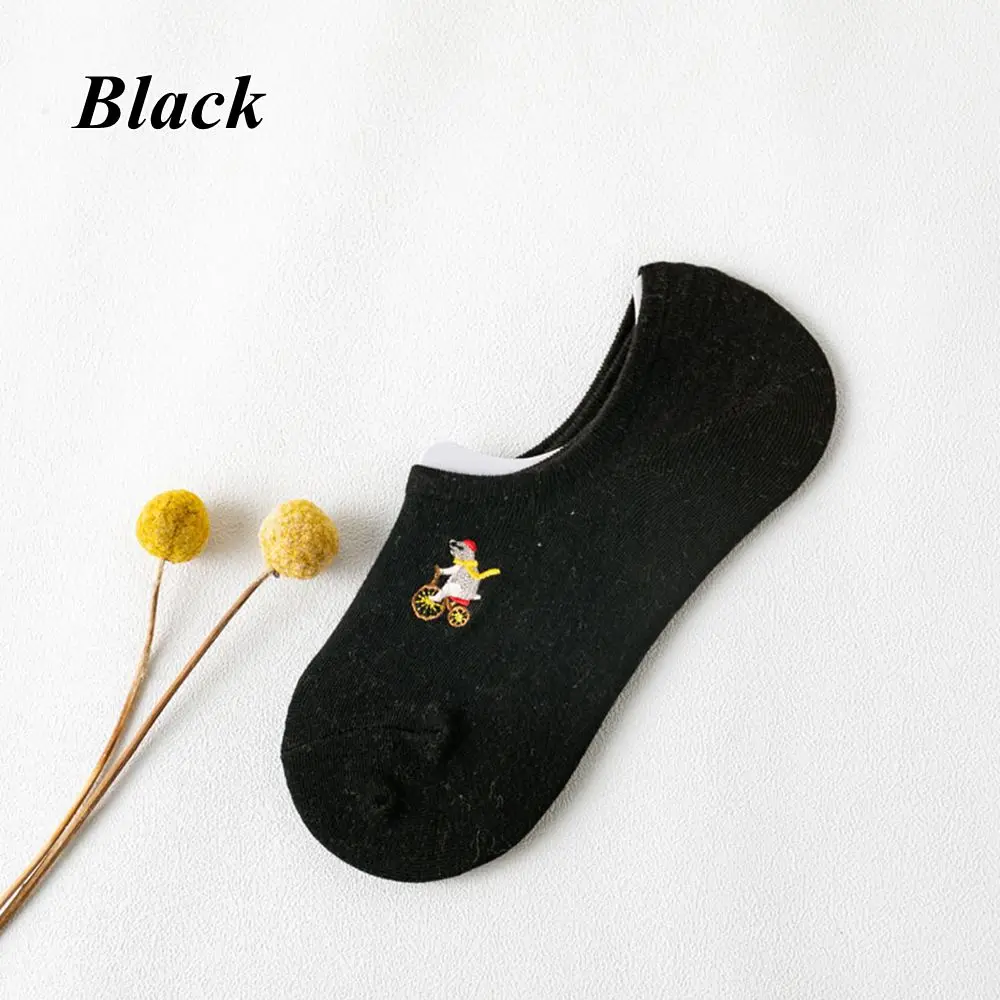 B Женские носки с рисунками животных; яркие цвета; летние дышащие носки-лодочки; повседневные забавные новые носки до щиколотки для девочек - Цвет: B