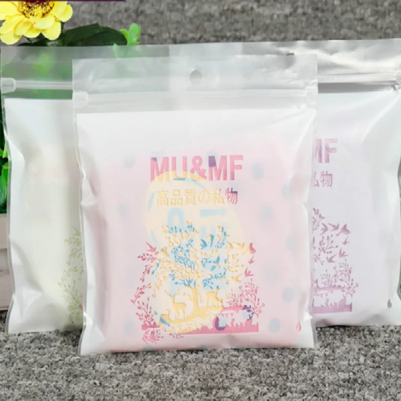 

Ferimo 100pcs Zip lock ziplock seal storage bags white plastic packaging bag underwear package fashion pouch