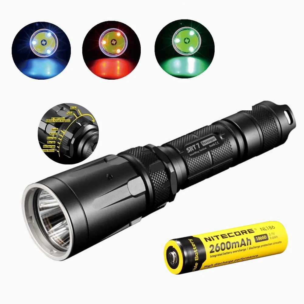 Фонарик Nitecore SRT7GT CREE 18650 лм с аккумулятором 2600 мА · ч|nitecore srt7 flashlight|nitecore srt7flashlight