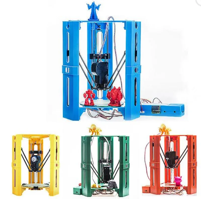 Мини DIY Собранный 3d принтер 101 герой печать размер поддержка Off-line 0,4 сопло Kossel Delta 3d Принтер Комплект 1,75 нити бесплатно