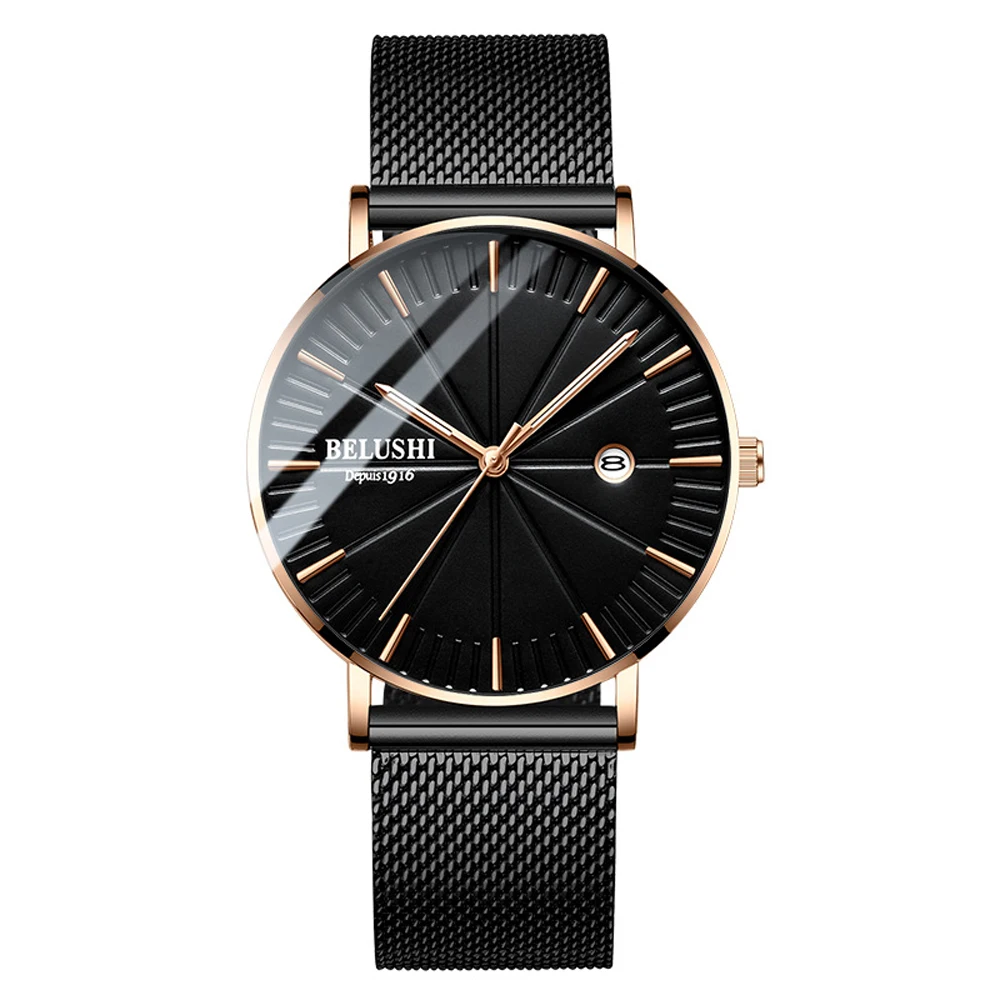 Часы мужские кварцевые ультратонкие с сетчатым ремешком 2019|Кварцевые часы| |