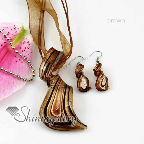 Набор ювелирных изделий из серебряной фольги в венецианском стиле ожерелья и