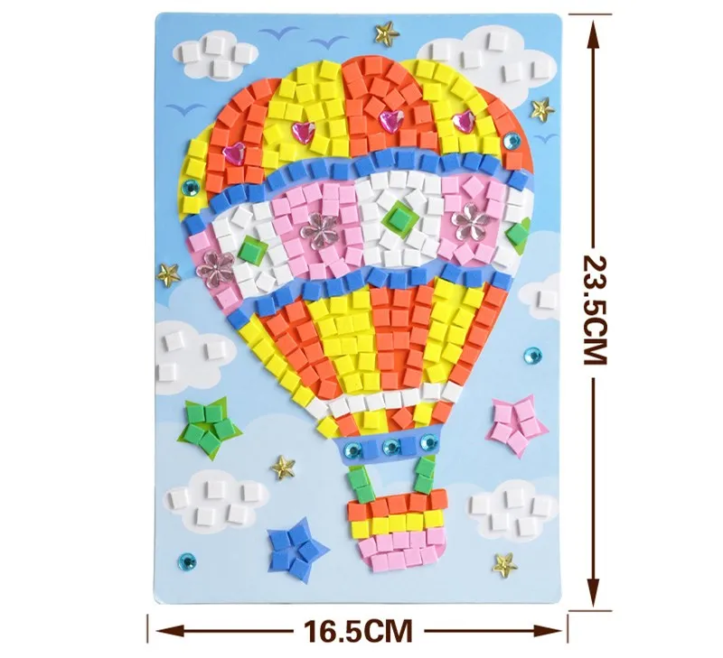 hot air balloon 3D мультфильм EVA, мозаичный креативный стикер крафт игра-головоломка детский сад Обучающие Игрушки для раннего развития для детей подарок - Цвет: hot air balloon