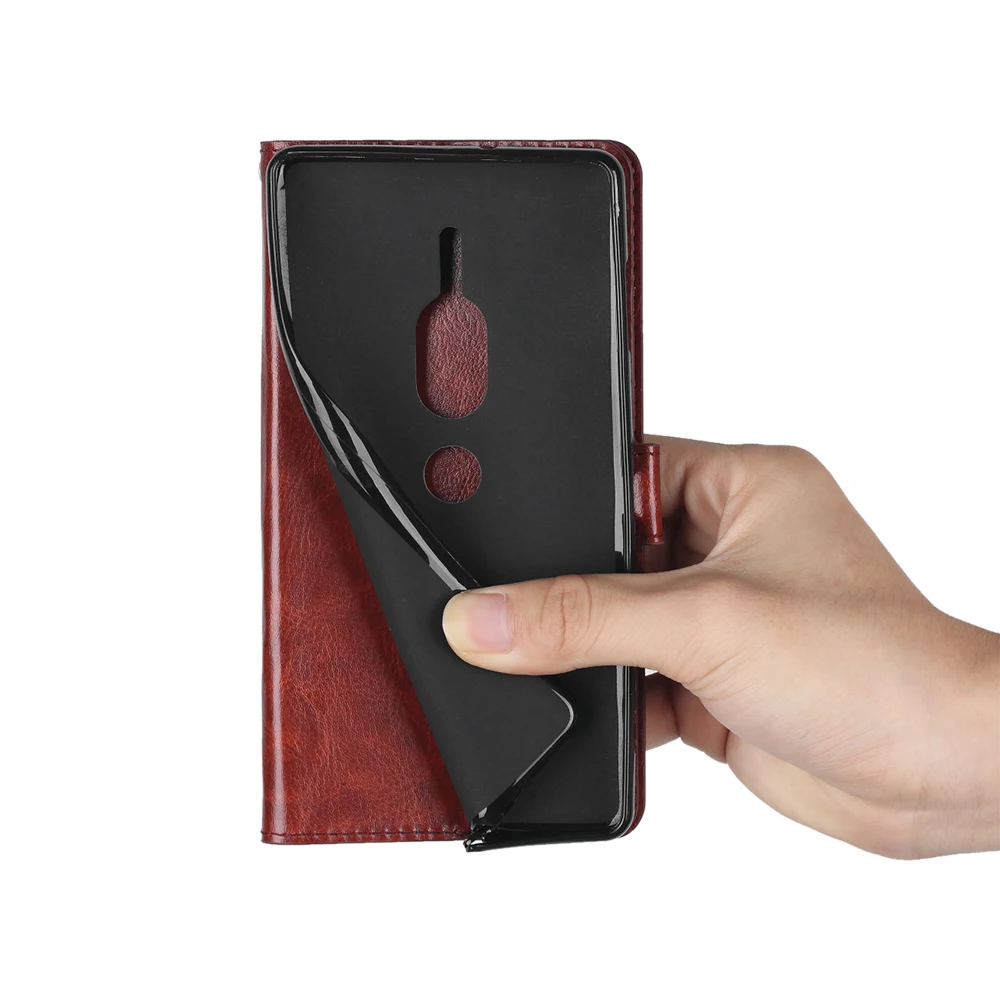 Люкс Ретро кожаный бумажник чехол для sony Xperia XZ2 Премиум флип Дело Капа крышка fundas -